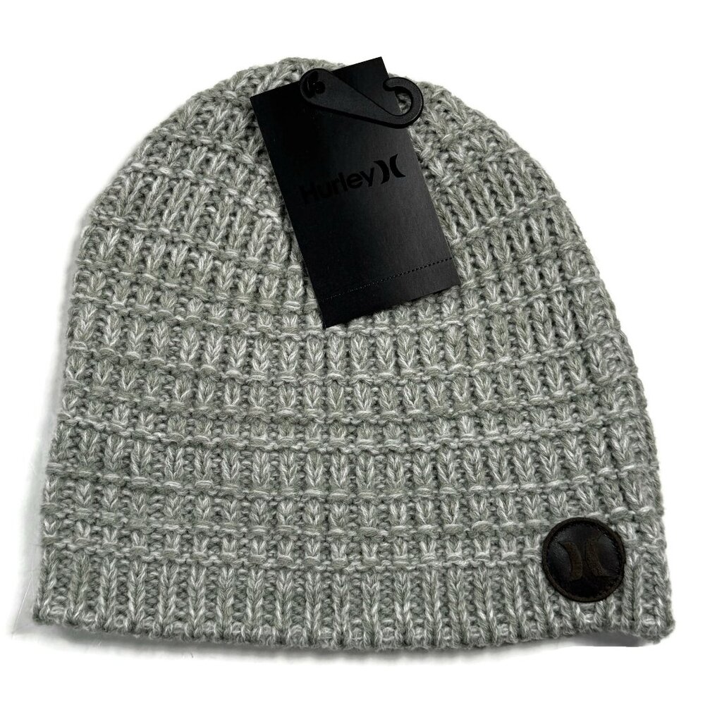 Hurley Prospect Beanie Gray New NWT Waffle Winter Hat Acrylic‎ Snow Hiking